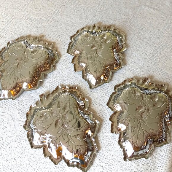 Sterling Craft Leaf Trays Vintage Set of 4 Made in Hong Kong - Picture 5 of 12
